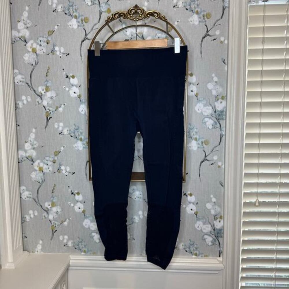 JoyLab Womens Navy Blue Seamless Mesh High Waisted Leggings Large
